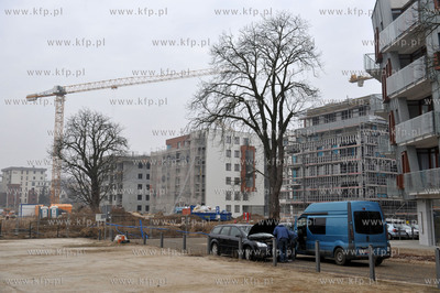 Gdansk Wrzeszcz. Budowa przez firme Hossa osiedla Garnizon....