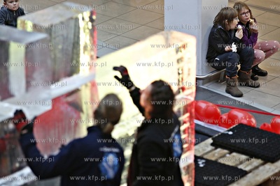 Galeria Przymorze. Pokaz rzeźbienia w lodzie połączony...