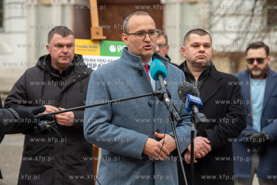 Gdańsk, Długi Targ. Wspólna konferencja przedstawicieli...