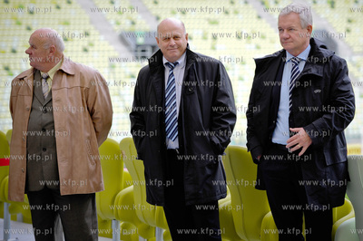 Gdansk. Stadion PGE Arena. Briefing prasowy z udzialem...