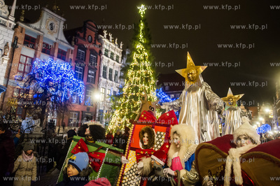 Gdańsk. Przywitanie Swietego Mikolaja oraz zapalenie...