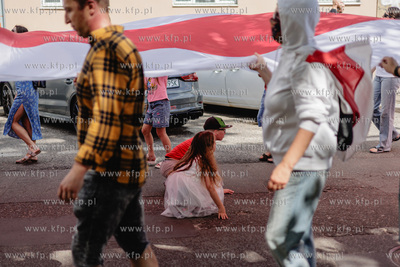 Gdańsk.  Marsz godności dla Białorusi.  Społeczna...