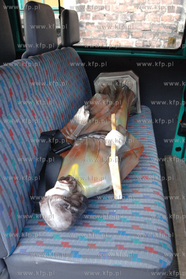 Pozar kosciola sw. Katarzyny w Gdansku. Straz miejska...