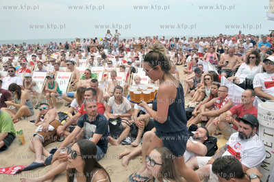 Gdansk Brzeżno. Strefa kibica na plaży w pobliżu...