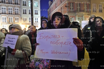 Gdansk. Dlugi Targ. Manifestacja solidarnosci z Ukraina.
24.01.2014
fot....
