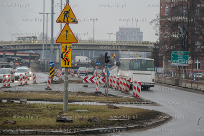 Gdansk. Przygotwania do zmian organizacji ruchu, polegajacych...
