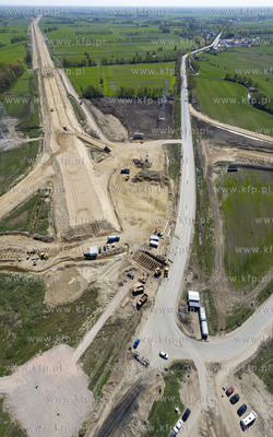 Gdansk. Budowa obwodnicy poludniowej z lotu ptaka....