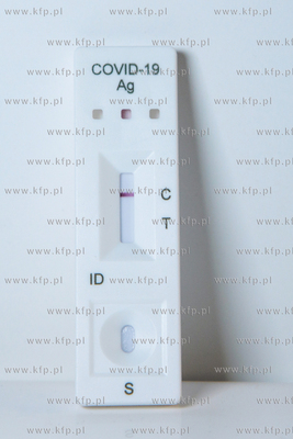 Wymazowy test antygenowy w kierunku COVID-19. Nz. Test...