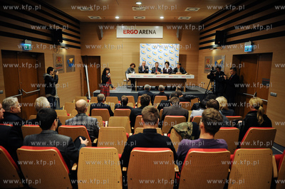 Gdansk. Ergo Arena.Konferencja prasowa Delegacji Miedzynarodowej...