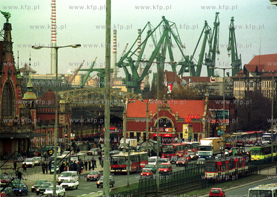 Korek w Gdansku na Podwalu Grodzkim. W tle Dworzewc...