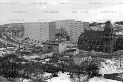 Gdansk Siedlce i ul. Kartuska. Widac kosciol pw. sw....