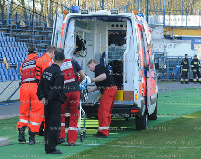 Podczas meczu rugby pomiedzy druzynami Arki Gdynia...