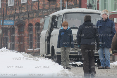 Ulica Grodzka na Starym Miescie w Gdansku. Plan filmowy...