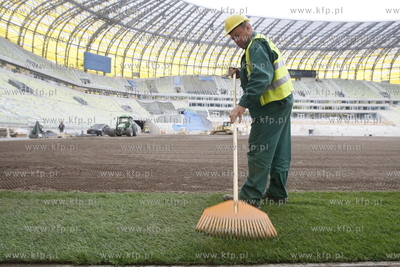 Gdansk Letnica. Budowa stadionu pilkarskiego PGE Arena....