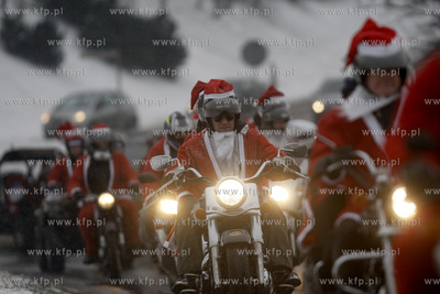 Gdansk Zaspa. Motocyklowa Parada Mikolajow. Jest to...