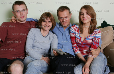 Rodzina marszalka Donalda Tuska. Od lewej: Michal,...