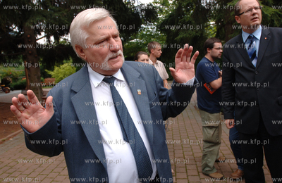 Gdansk. ul. Polanki. Spotkanie Prezydenta Lecha Walesy...