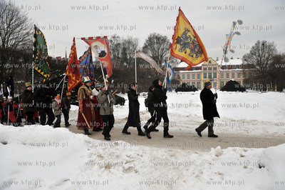 Orszak Trzech Kroli z okazji ich swieta. Pochod Trzech...