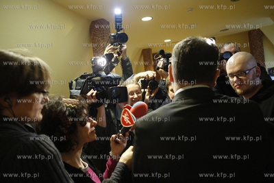 Gdansk. Biuro Lecha Walesy. Spotkanie Przewodniczacego...