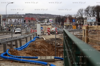 Gdansk. Budowa Trasy Slowackiego. Odcinek od wiaduktu...