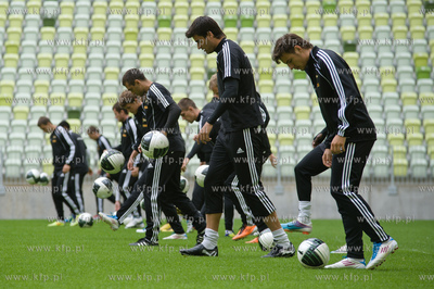 Gdansk. Stadion PGE Arena. Pierwszy oficjalny trening...