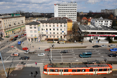 Gdansk Wrzeszcz. Przytanek tramwajowy w poblizu skrzyzowanie...