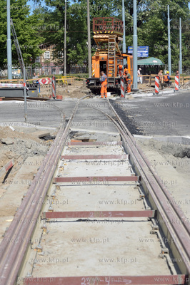 Gdansk Brzezno. Remont torow tramwajowych na ul. Ignacego...