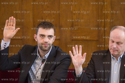 Sesja Rady Miasta Sopotu. Nz. Marcin Stefański i Piotr...