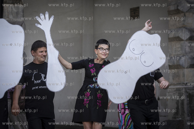 Gdańsk. ul. Długa i Długi Targ. Parada na zakończenie...