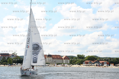 Sopot - molo. Polska - Brazylia na Morzu Baltyckim....