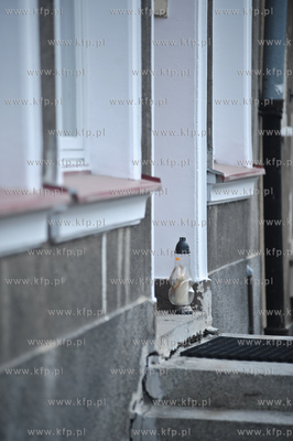 Dzien Wszystkich Swietych w Gdansku. Nz. znicz pod...