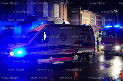 Gdansk Orunia. Pozar mieszkania przy ulicy Malomiejskiej...