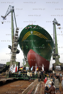 Stocznia Gdansk. S.A. Wodowanie statku WESTERDIEK,...