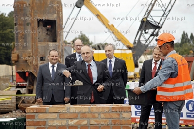 Gdansk. Uroczystosc wmurowania kamienia wegielnego...