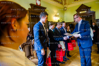 Gdansk. Nowy Ratusz. Uroczystosc wreczenia nagrod w...