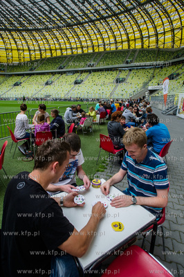 Gdansk. Stadion PGE Arena. Bicie rekordu Polski w jednoczesnej...