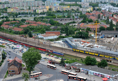 Wrzeszcz. Widok na budowe dworca PKP Wrzeszcz z budowanego...