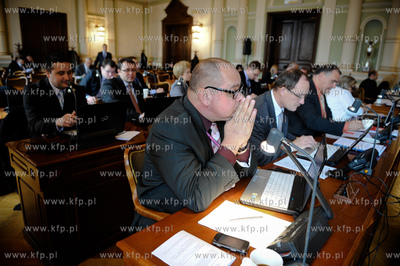 Gdansk. Nowy Ratusz. Sesja Rady Miasta Gdanska. 
Nz...