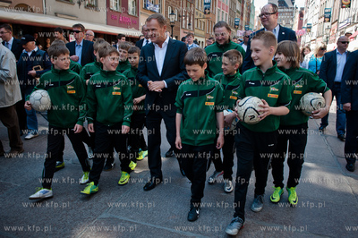 Gdansk. Ulica Dluga. Wizyta Premiera RP Donalda Tuska,...
