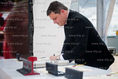 Gdansk. Rebiechowo. Uroczystosc wmurowania kamienia...