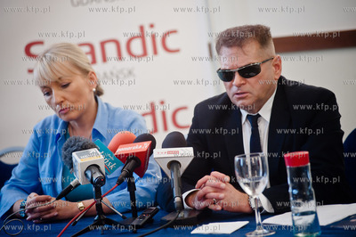 Gdansk. Hotel Scandic. Konferencja prasowa Iwony Wieczorek...