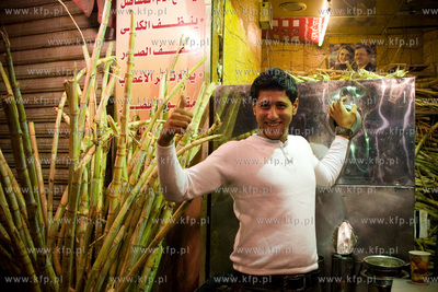 Amman.Jordania NZ Stoisko z sokiem z egipskiej trzciny...