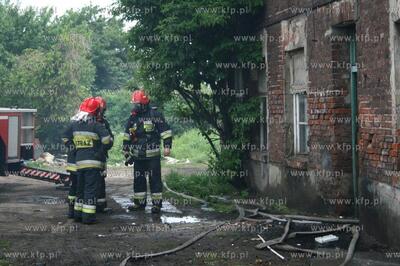 Pozar budynku przy ul. Starowiejskiej 11 w Gdansku-Letnicy....