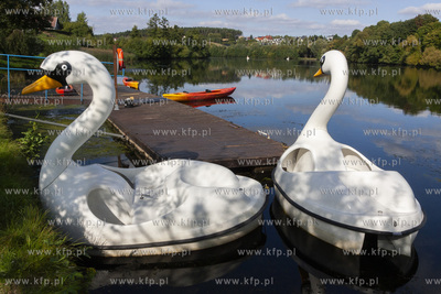 Przystań kajakowa na rzece Radunia w Juszkowie w gmienie...