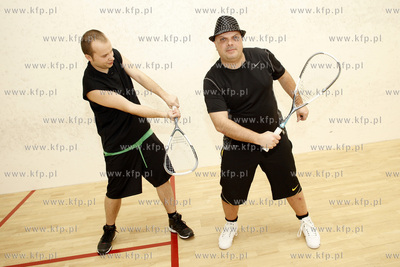 Gdansk. Klub fitness Good Luck. Krzysztof Skiba z synem...