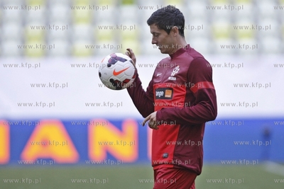 Gdansk. PGE Arena. Trening reprezentacji Polski wpilce...