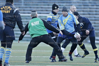 Stadion Ogniwa Sopot. Noworoczny mecz rugby. Nz. Sylwester...