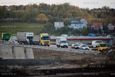 Gdansk. Budowa wezla drogowego Karczemki i trasy WZ....