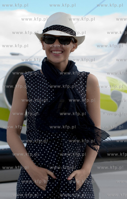 Gdansk. Kylie Minogue na lotnisku w Rebiechowie. 03.06.2009...