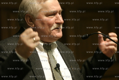Lech Walesa podczas odczytu na Politechnice Gdanskiej.
24.01.2005
fot....